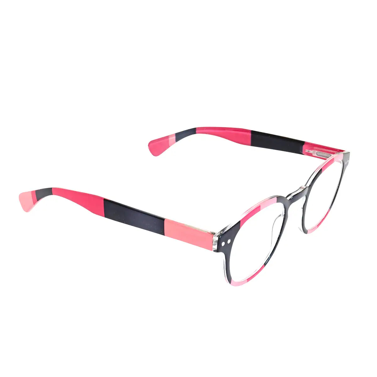 Lentes de Lectura con Estuche, Color Negro y Rosa, +1.00