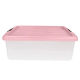 Caja Multiusos de Plástico con Tapa, Color Rosa Claro, 32 L