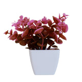 Maceta Color Blanco con Flor Artificial Rosa
