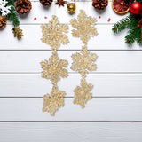 Copo de Nieve, Ornamento Colgante, Color Oro, 2 pzas