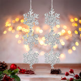 Copo de Nieve, Ornamento Colgante, Color Plata, 2 pzas