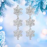 Copo de Nieve, Ornamento Colgante, Color Plata, 2 pzas