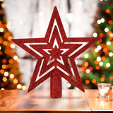 Mini Estrella Brillante, Punta de Árbol, Color Rojo