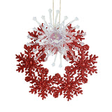 Copo de Nieve con Glitter y Adorno Plástico, Color Rojo