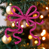Moño, Decoración Colgante, Glitter, Color Fucsia