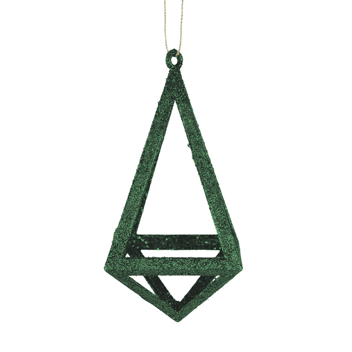Ornamento Geométrico Navideño, Color Verde, 14 cm