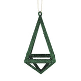 Ornamento Geométrico Navideño, Color Verde, 14 cm