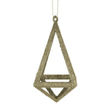 Ornamento Geométrico Navideño, Color Dorado, 14 cm