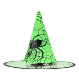 Sombrero de Bruja, Disfraz, Diseño Telaraña, Color Fosforescente