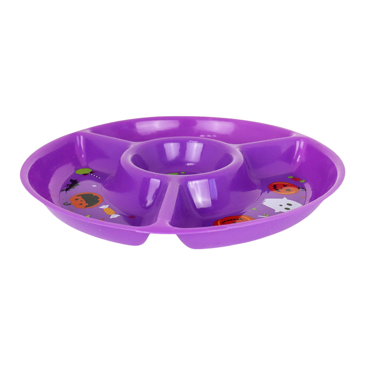 Plato Botanero Redondo con 4 Compartimentos, Halloween