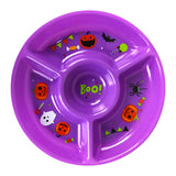 Plato Botanero Redondo con 4 Compartimentos, Halloween
