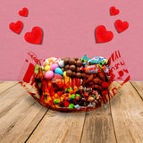 Bowl de plastico transparente LOVE 22x11cm