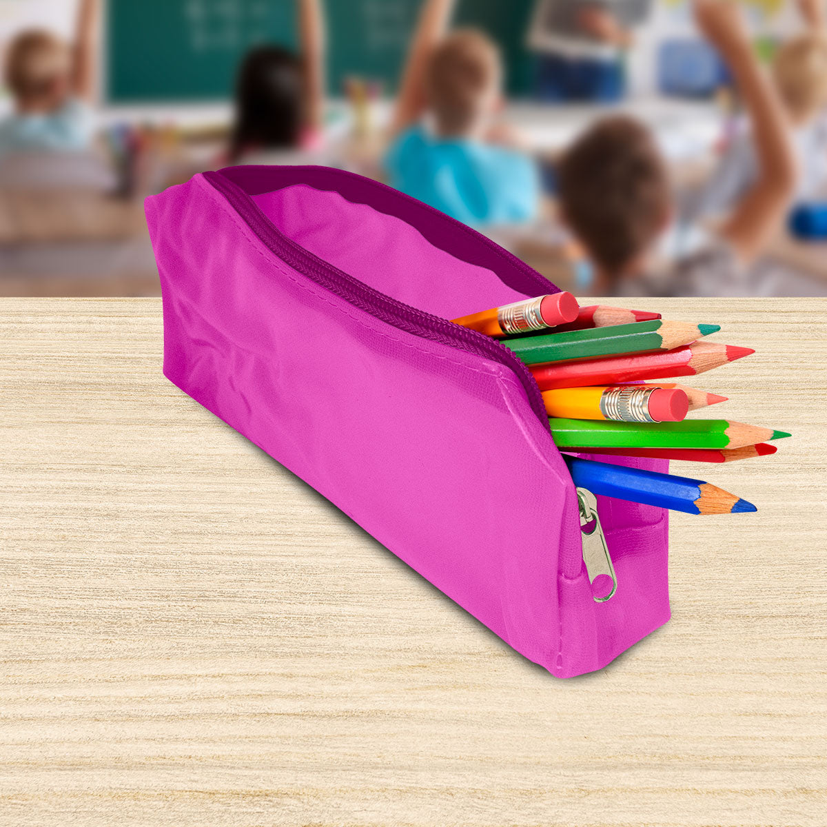 Lapicera/Estuche de PlÃ¡stico color Fiusha