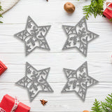 Set de 4 Estrellas Navideñas color Plata