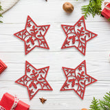 Set de 4 Estrellas Navideñas color Rojo