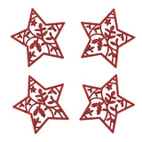 Set de 4 Estrellas Navideñas color Rojo