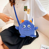 Mochila de Peluche en Forma de Monstruo, color Azul Rey