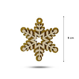 Mini Copos de Nieve, Glitter, 6 pzas, Color Dorado