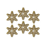 Mini Copos de Nieve, Glitter, 6 pzas, Color Dorado