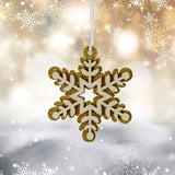 Mini Copos de Nieve, Glitter, 6 pzas, Color Dorado