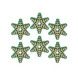 Mini Copos de Nieve, Glitter, 6 pzas, Color Verde