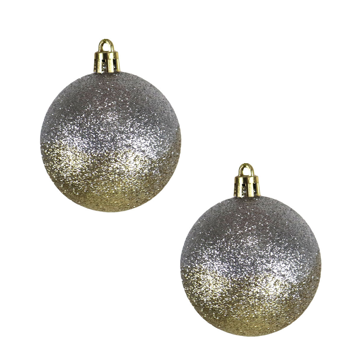 Esferas Bicolor Glitter, Color Dorado y Negro, 2 pzas
