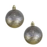Esferas Bicolor Glitter, Color Dorado y Negro, 2 pzas