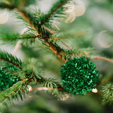 Set de 6 Mini Esferas de Tinsel color Verde