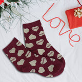 Calcetines Color Vino con Corazones