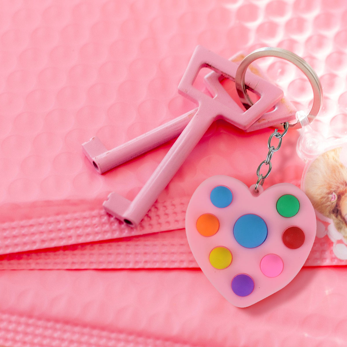 Llavero de Corazón San Valentín Color Rosa