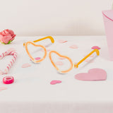 Lentes en forma de Corazón Naranja Neón