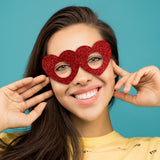 Lentes de Corazón con Diamantina Color Rojo