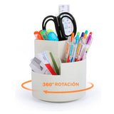 Organizador Giratorio 3 Divisiones, color Beige
