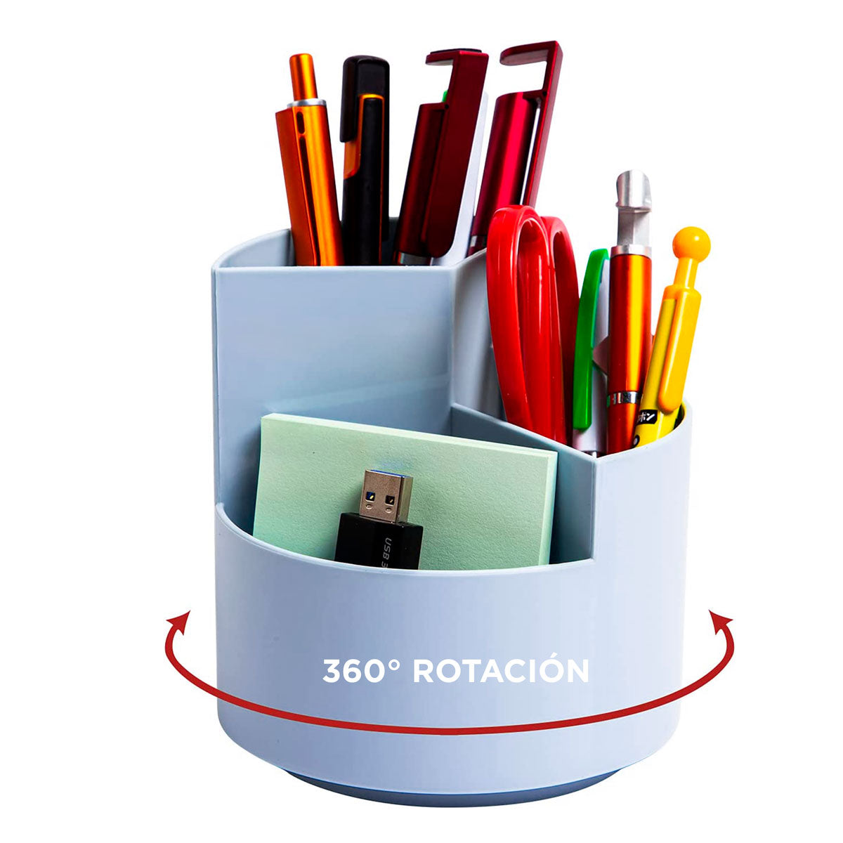 Organizador Giratorio 3 Divisiones, color Azul