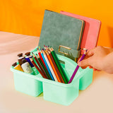 Caja organizadora Plástico, 4 Divisiones color Pistache