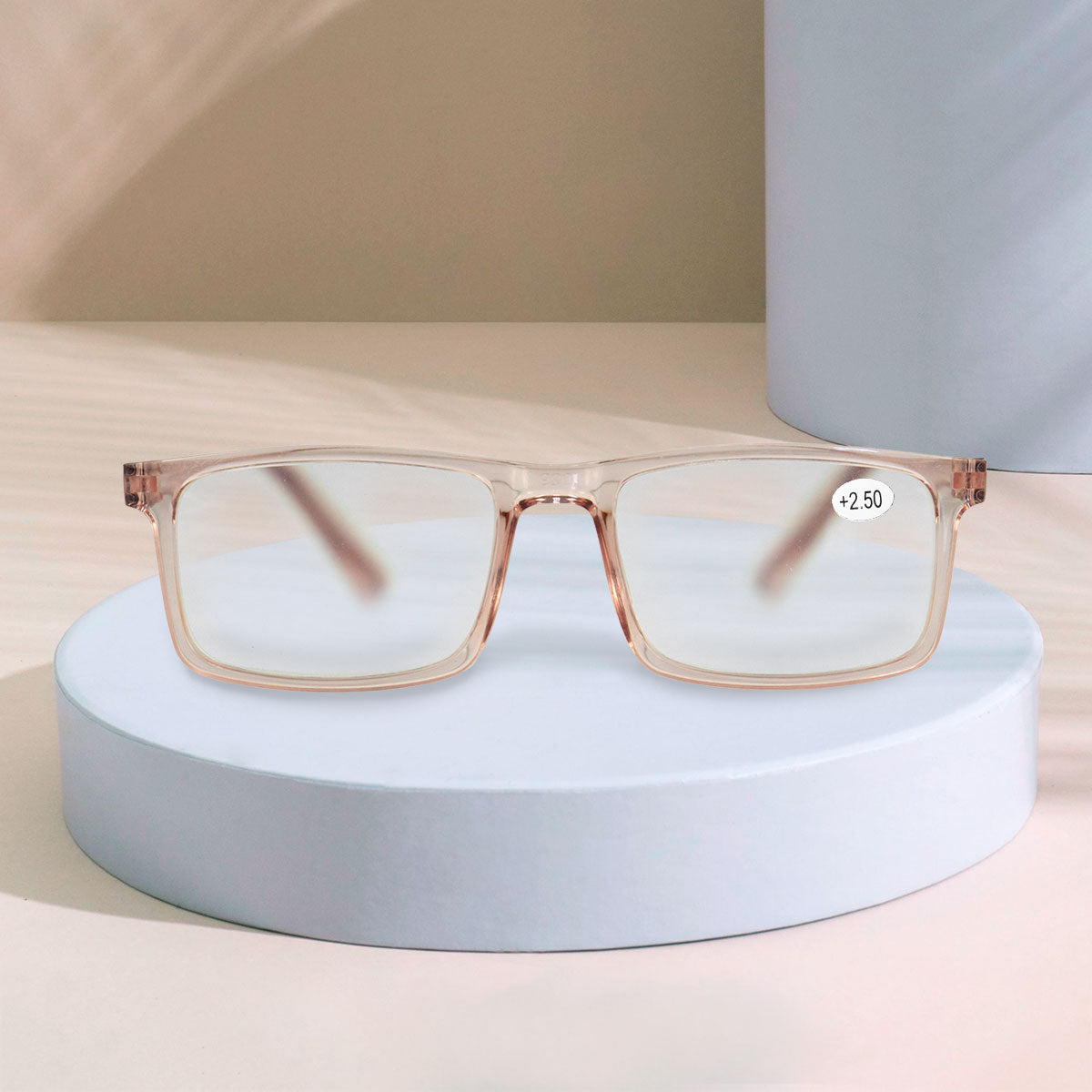 Lentes de Armazón Rosa con Graduación de 2.50 Dioptrías