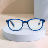 Lentes de Armazón Azul Redondos con Graduación de 3.00 Dioptrias, Ideal para Lectura