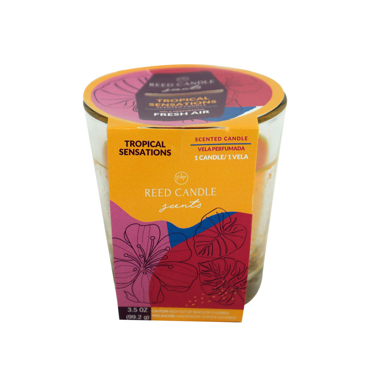 Vela AromÃ¡tica Reed Candle, Aroma Tropical