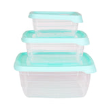 Inkanto Set de 3 Herméticos Cuadrados tapa color Menta