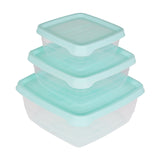 Inkanto Set de 3 Herméticos Cuadrados tapa color Menta
